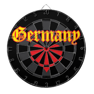 Germany Yellow Text Red Heart Black Charcoal Grey  Dartboard
