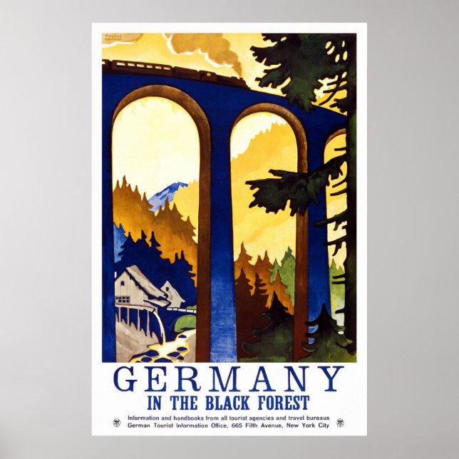Germany's Black Forest Vintage Travel Poster (Front)