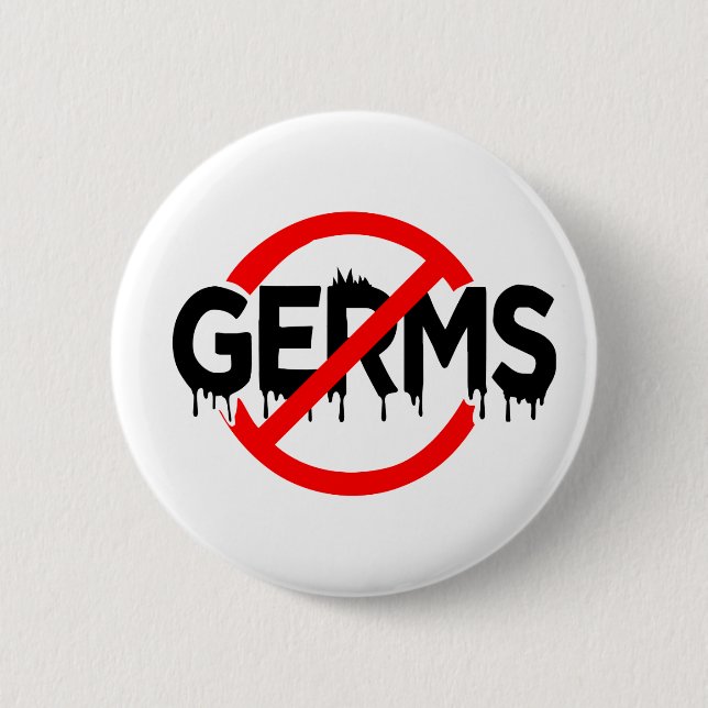 Germaphobe No Germs Antibacterial Virus Funny Meme 2 Inch Round Button (Front)