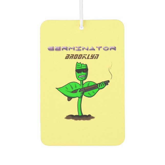 Germinator cyborg plant funny cartoon  air freshener (Front)