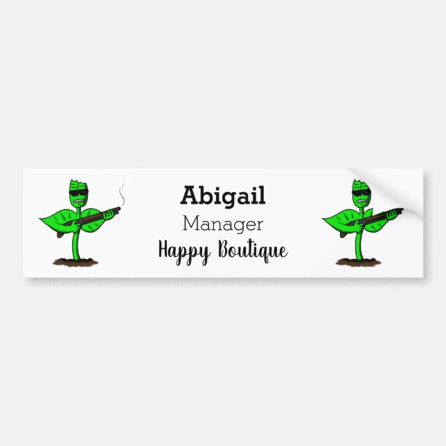 Germinator cyborg plant funny cartoon  bumper sticker (Front)