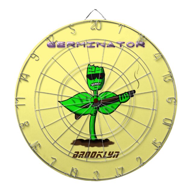 Germinator cyborg plant funny cartoon dartboard (Front)