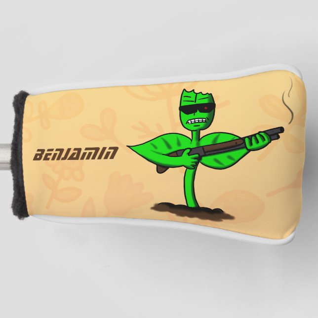 Germinator cyborg plant funny cartoon golf head cover (Front)