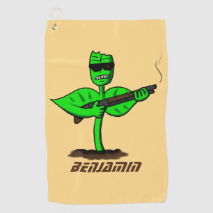 Germinator cyborg plant funny cartoon  golf towel