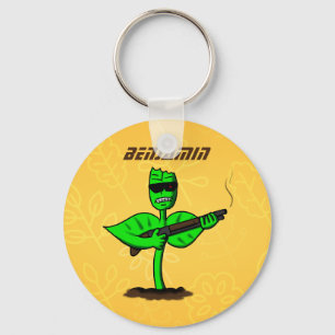 Germinator cyborg plant funny cartoon keychain