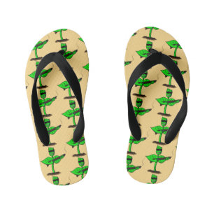 Germinator cyborg plant funny cartoon kid's flip flops