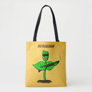 Germinator cyborg plant funny cartoon tote bag