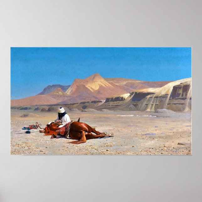 Gérôme - Rider And His Steed In The Desert Poster (Front)