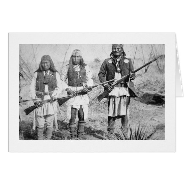 Geronimo and three of his Apache warriors, 1886 (b (Front Horizontal)