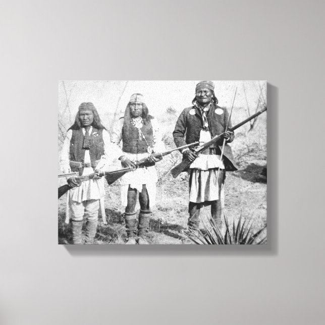 Geronimo and three of his Apache warriors, 1886 (b Canvas Print (Front)