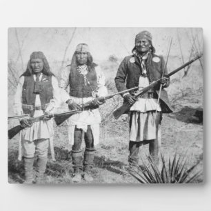 Geronimo and three of his Apache warriors, 1886 (b Plaque