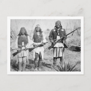 Geronimo and three of his Apache warriors, 1886 (b Postcard