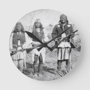 Geronimo and three of his Apache warriors, 1886 (b Round Clock