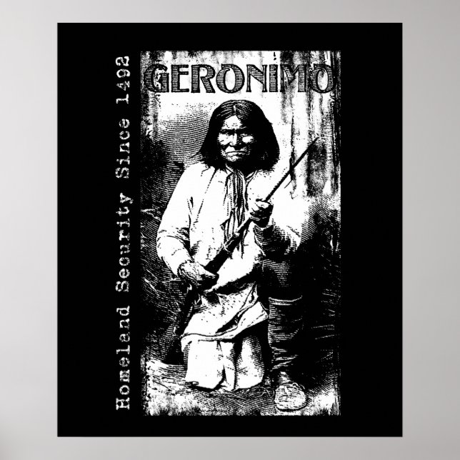 Geronimo Art Native American Apache Illustration Poster (Front)