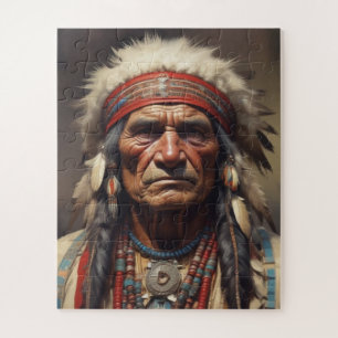 Geronimo Indian Chief Warrior Portrait Jigsaw Puzzle