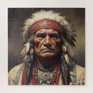 Geronimo Indian Chief Warrior Portrait Jigsaw Puzzle