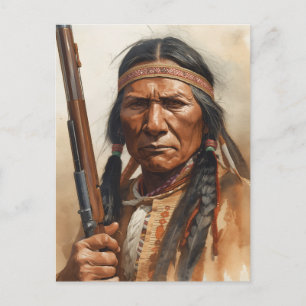 Geronimo Indian Chief Warrior Portrait Postcard