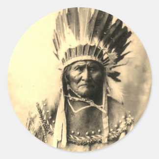 Geronimo Sepia Colour  Classic Round Sticker