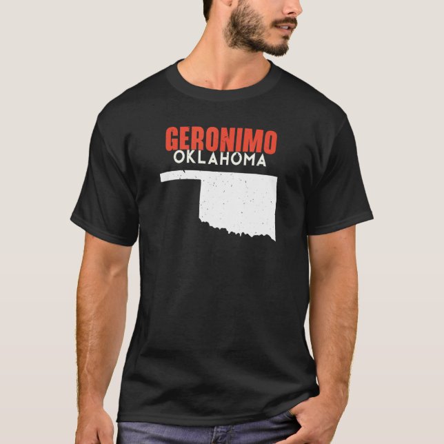 Geronimo USA State America Travel Oklahoman T-Shirt (Front)