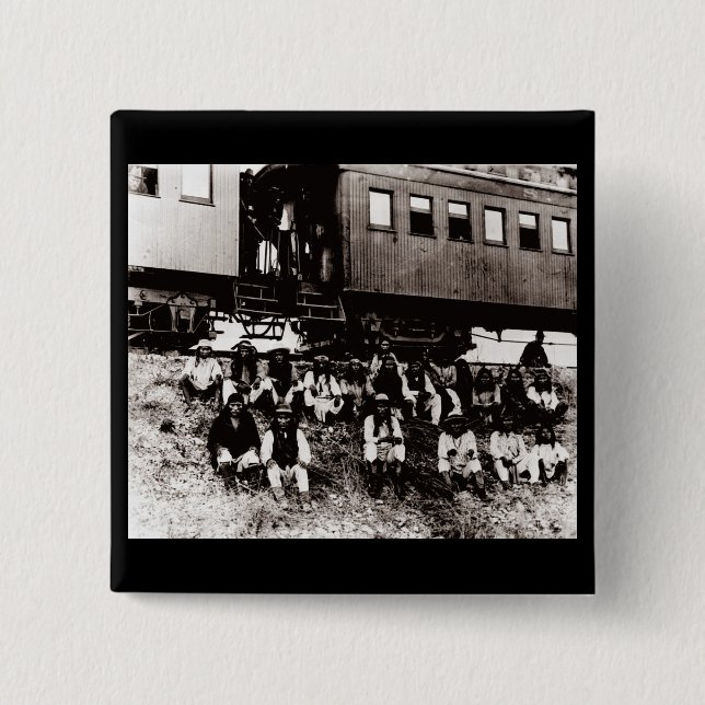 Geronimo's Band 2 Inch Square Button (Front)