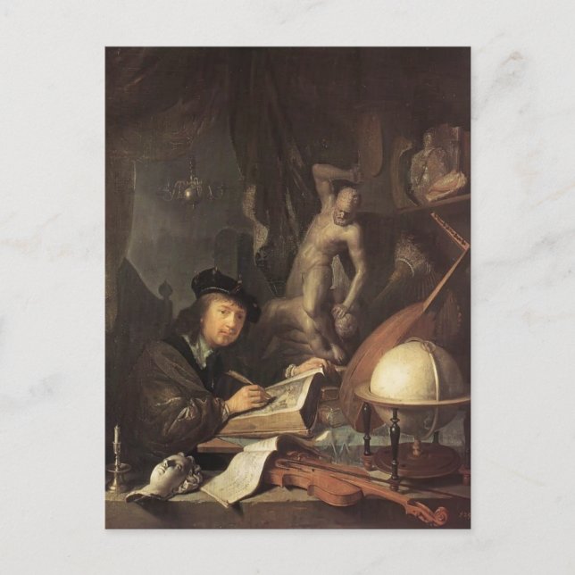 Gerrit Dou- The Painter in his Workshop Postcard (Front)