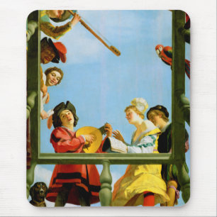 Gerrit Van Honthorst Musical Group Balcony Art Mouse Pad