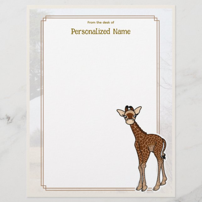 Gerry Giraffe White Unlined  Letterhead (Front)