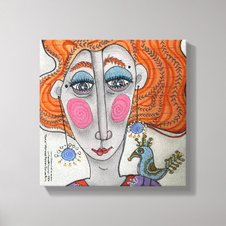 "Gertie," Whimsical Portrait Canvas Print
