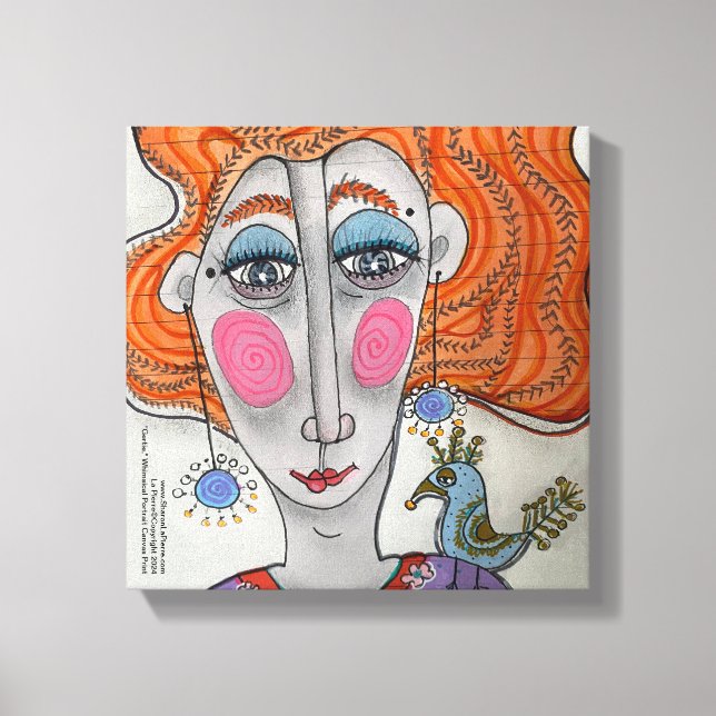 "Gertie," Whimsical Portrait Canvas Print (Front)