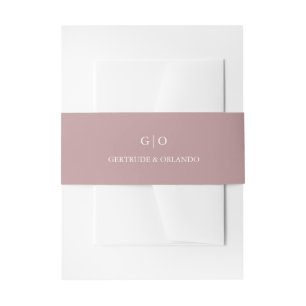 Gertrude Dusty Rose Classic Elegant Wedding Invitation Belly Band