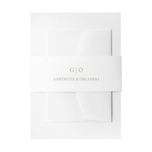 Gertrude Gold Classic Elegant Wedding Invitation Belly Band