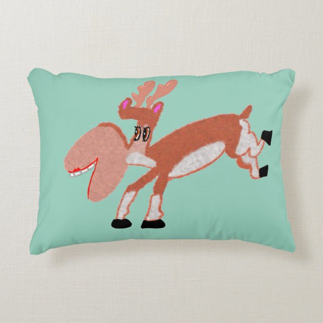 Gertrude Reindeer Accent Pillow (Front)