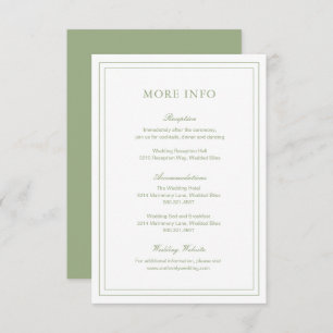 Gertrude Sage Green Classic Elegant Wedding Enclosure Card