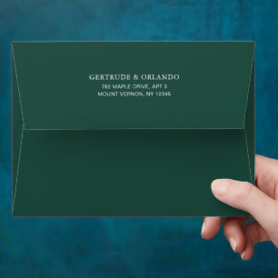 Gertude Emerald Green Classic Elegant Wedding Envelope
