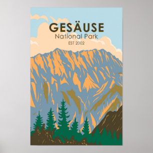 Gesause National Park Austria Vintage Poster
