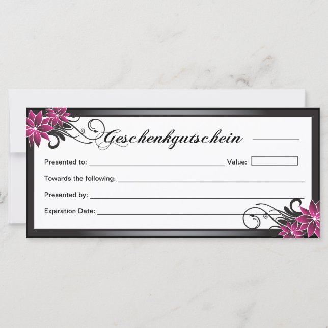 Geschenkgutschein - Salon Gift Certificate (Front)