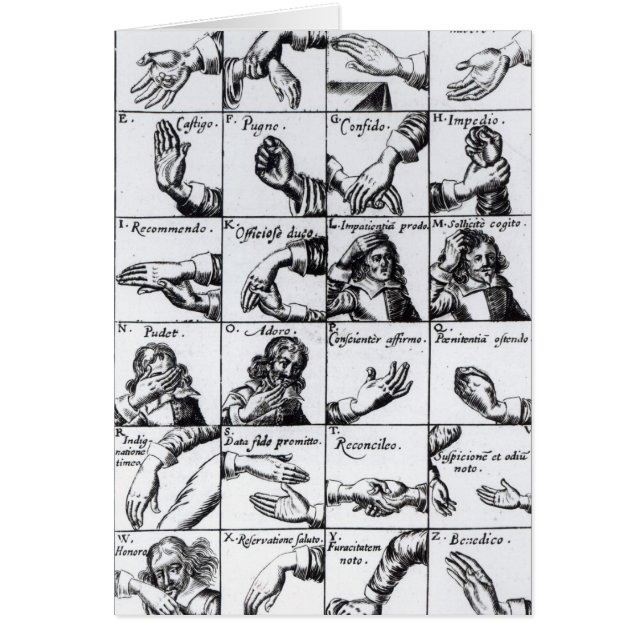 Gestes pour mimer Chrilogia de John Bulwer ' (Devant)