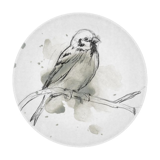 Gestural Bird Study Cutting Board (Front)