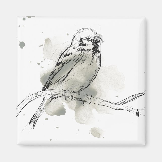 Gestural Bird Study Magnet (Front)