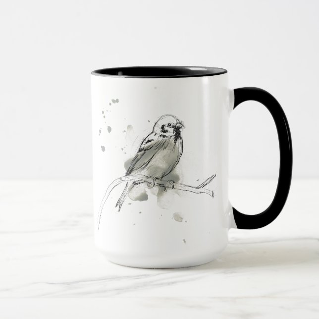 Gestural Bird Study Mug (Right)
