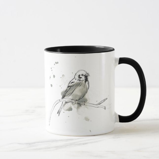Gestural Bird Study Mug (Right)