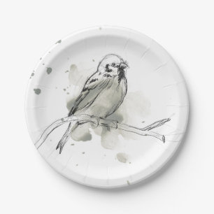 Gestural Bird Study Paper Plate