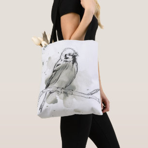 Gestural Bird Study Tote Bag