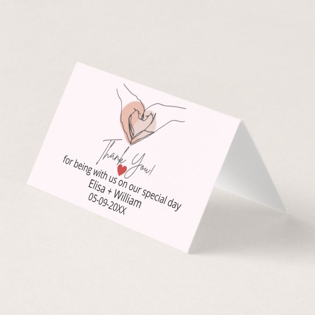 Gesture minimaliste de coeur main Mariage cadeau i (Front)