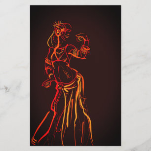 Gesture sketch drawing tribal fusion bellydancer