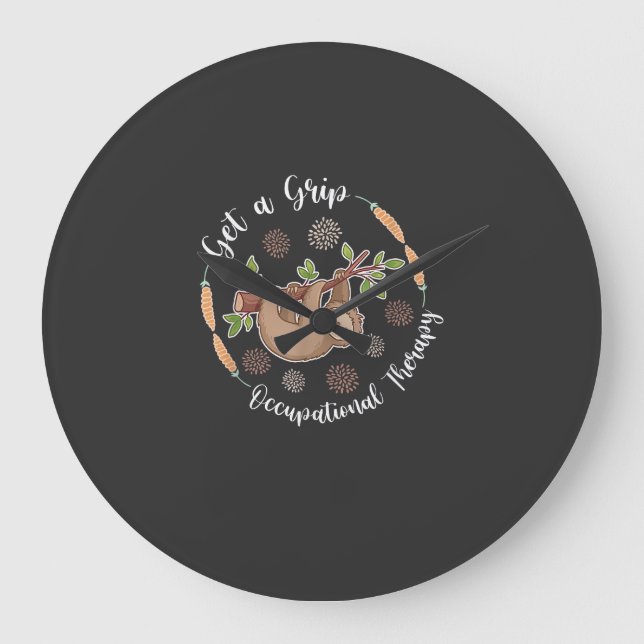 Get A Grip Occupational Therapy Sloth Lover Pediat Large Clock (Front)