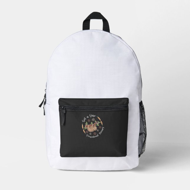 Get A Grip Occupational Therapy Sloth Lover Pediat Printed Backpack (Front)