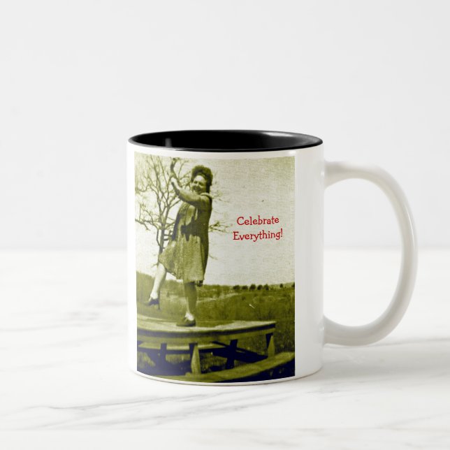 Get a Kick out of Mornings Two-Tone Coffee Mug (Right)