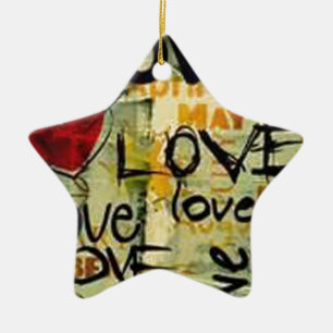 Get A Little Love Graffiti Ceramic Ornament