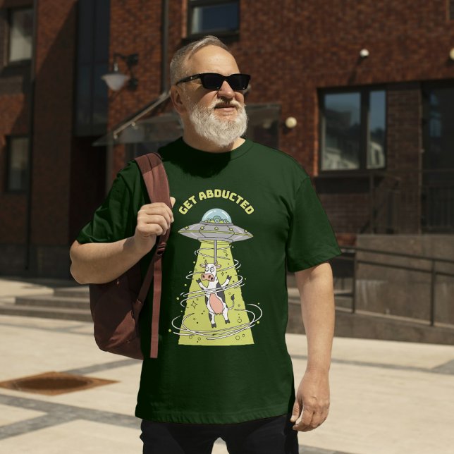 Get Abducted Funny Alien Cow UFO Design T-Shirt (Creator Uploaded)